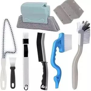 9피스 창문 및 슬라이딩 도어 트랙 청소 브러시 세트 블라인드 더스터 2-in-1 윈도우실 스위퍼 휴대용 홈