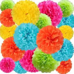 20개의 PCS 티슈 페이퍼 폼 꽃 크기는 6인치 10인치 12인치 14인치 결혼식 생일 부활절 졸업 파티 장식용