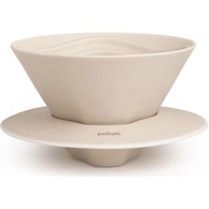 [미국배송] 팔라티 듄 도자기 커피 드립퍼 위에 붓기 세라믹 컵 메이커 185개 또는 155개의 평평한 바닥 바구니 필터 중간 유량 교체 가능한 벽 및 베이스 1-4컵에 적응하세요