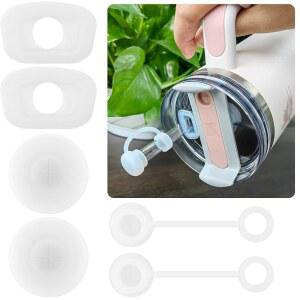 [미국배송] 스탠리 컵 2.0 40온스 30온스용 HODSG 유출 스토퍼 세트 빨대 커버 캡 누수 수정 및 뚜껑 플러그 포함 액세서리 클리어