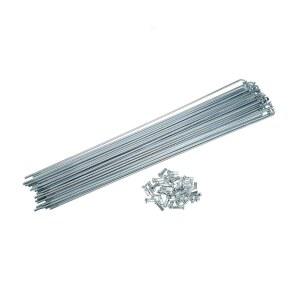 INFINAUTO 36개 14G J 벤드 260mm x 2mm 자전거 스포크, 니플 스틸 실버 톤 스타일리시한 디자인