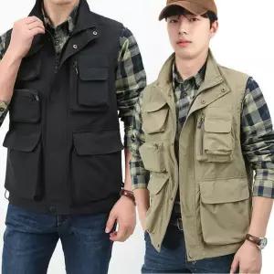 남자 포켓 작업조끼 바람막이 캠핑 밀리터리 조끼 등산 낚시