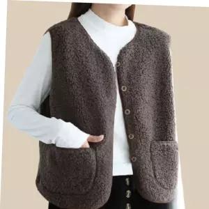 가을조끼 2색 1개 여성 간절기 양털 후리스 뽀글이 내피