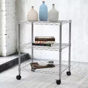 대건통상메탈 스탠드선반 450 3단 실버 메탈 선반 철재 렉 랙 진영래 철제 앵글 행사매대 조립식