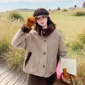 솔저스여성 슬림핏 양면 모피라이크 일체형 코트 OPH1