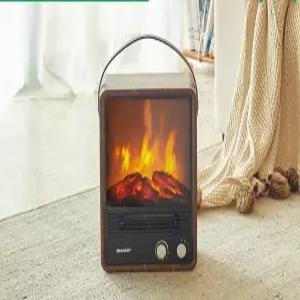 전기식 벽난로 레트로 3D 장작모형난로 히터겸용 겨울캠핑 불멍 인테리어난로