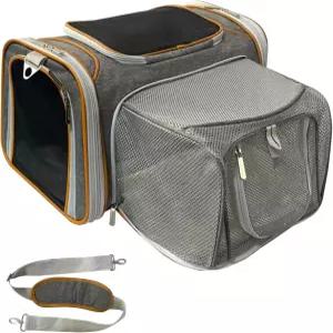 미스터 땅콩의 확장 가능한 항공사 승인 소프트 사이드 애완동물 캐리어 프리미엄 오토 셀프 잠금 지퍼가