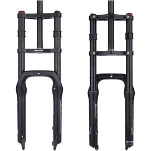 볼라니 바이크 서스펜션 포크 20인치 4.0 타이어 더블 숄더 스노우 비치 MTB 팻 | 110mm 여행 스트레이트 튜브 QR 9mm 1-1/8인치 스티어러 - 블랙