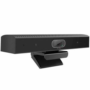 [미국배송] 마이크와 스피커가 있는 JACKLY 회의실 카메라 MAC PC 노트북 데스크탑용 와이드 앵글 USB 비디오 회의 카메라(역위상 검은색)