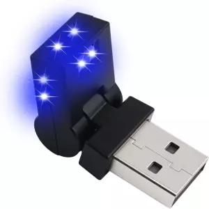 VKQTS 미니 차량용 USB LED 조명 5V RGB 내부 색상 및 밝기 조절 가능 휴대용 분위기를 위한 앰비언트