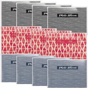 Better Office 제품 36 사진 미니 앨범 4 x 6 인치 12 팩 탈착식 장식 삽입물이 있는 유연한 커버 투명 뷰