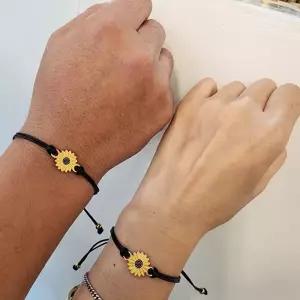 행운 해바라기 커플 우정 팔찌 발찌 끈조절 vDr8+2sLz