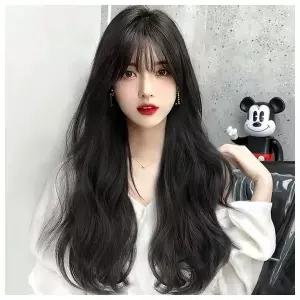 [언니네 가발] 루즈 웨이브 긴머리 통가발(블랙)