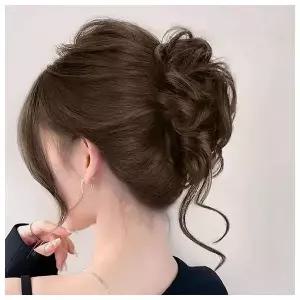 [언니네 가발] 웨이브 올림머리 집게핀 가발(내추럴브라운)