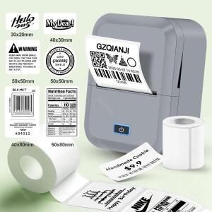 Marklife 2 인치 열 라벨 메이커 휴대용 스티커 블루투스 프린터 RFID 종이 롤 의류 가정 비즈니스 태그