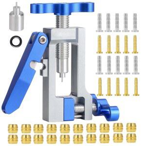 RQG 바이크 유압 브레이크 도구 키트, 2-in-1 호스 커터, 라인 니들 드라이버 삽입 도구, 황동 올리브 푸시인 피팅 20x BH59/63 + BH90