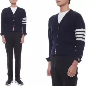 [롯데백화점]톰브라운 25FW 남성 사선 스트라이프 캐시미어 가디건 MKCS01A 00011 415 25F