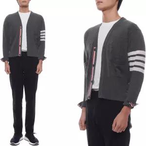 [롯데백화점]톰브라운 25FW 남성 사선 스트라이프 캐시미어 가디건 MKCS01A 00011 038 25F