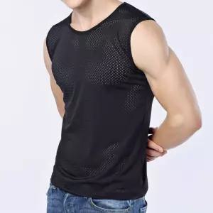 여름 낮성 시원한 아이스 쿨 메쉬 민소매 나시 티셔츠 avD6+6MLm