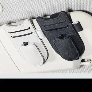 고정식  선글라스 홀더 클립 가죽 카드수납 안경