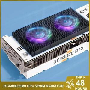 GPU 백플레이트 라디에이터 RTX3090 방열판 패널, 비디오 메모리 VRAM 3080/3070 PWM 듀얼 냉각 팬 키트 DI