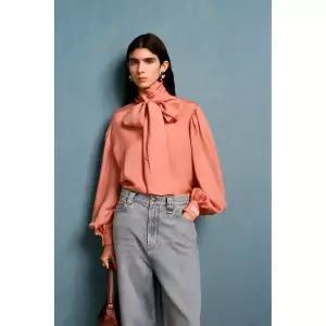 ZARA 윌리 차바리아 X 자라 리본 블라우스 - 핑크 623761