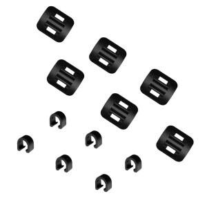 훨씬 더 나은 합금 스틱온 가이드 W / C 클립, 클립 클램프 하우징 호스 가이드, MTB 로드 바이크 유압 브레이크 케이블용 접착 시트, 디레일러 시프트 케이블, 6세트(베이스 6개+ 6개)