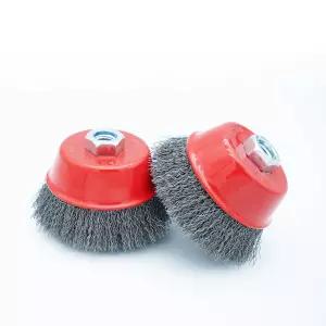 페인트 제거 및 고강도 컨디셔닝에 이상적인 앵글 그라인더용 에코 워커 4인치 와이어 컵 브러시 세트