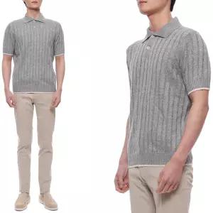 [롯데백화점]브루넬로 쿠치넬리 25SS 남성 린넨 혼방 폴로 반팔니트 M2L707605 CP843 25S