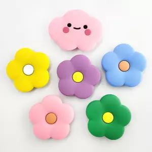 휴대폰거치대 데이지 꽃 구름 모양 스마트톡 핸드폰 링홀더 실리콘 소재
