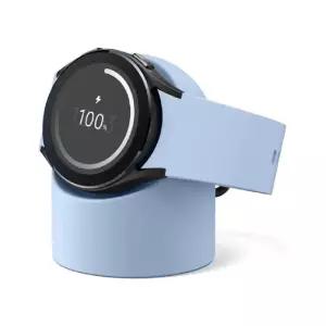 스마트워치 거치대 실리콘 탁상용 원형 충전 독 홀더 라이트블루 보관