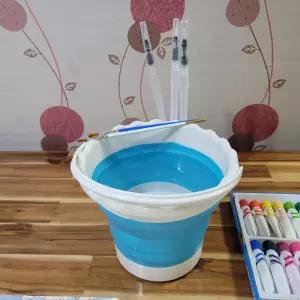 화방용품 미술물통 대용량 접이식 원형 붓세척통