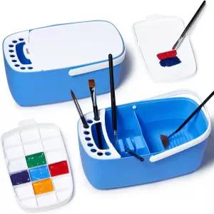 GAMENOTE 페인트 브러시 클리너 - 팔레트와 손잡이가 있는 홀더 아크릴 수채화 수성 린서 페인팅 아트 용품