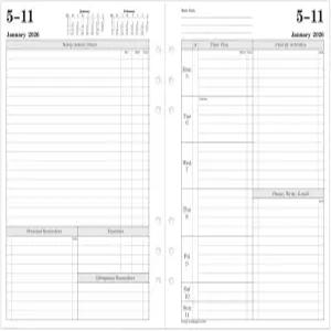 필로팍스 캘린더 다이어리 리필 A5 사이즈 예약 시 주간 보기 시간 관리 백서 규칙 영어 2026년