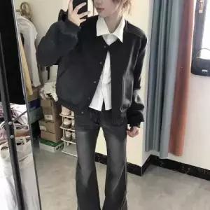 여성 빈티지 가을 캐주얼 야구 점퍼 후드 쇼트 코트 복 트렌드 CH1