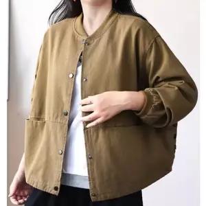 여성 면 자켓 춘추복 차이나 점퍼 투포켓 슬림핏 숏기장 아우터 빅사이즈 야구 CH3