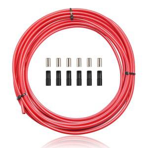 브레이크 케이블 하우징, 12개의 엔드 캡이 있는 전문 등급 안감 자전거/자전거 자전거 기어 와이어 산악 도로 자전거용 교체 액세서리, 5mm 3미터(빨간색)