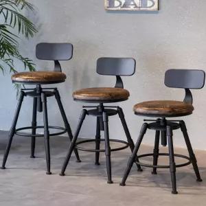 원목 등받이 홈바 회전의자 스툴 바체어 식탁 높은