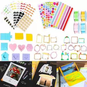 사진 앨범 스크랩북 장식 키트 코너가 있는 셀프 접착식 인터랙티브 팝업 카드 스티커 메모리북 - 공예