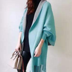 투톤 케이프 숄 가디건/숄니트/가을/겨울/엄마/선물/중년/여성/의류/빅사이즈/임산부/만삭/실내용/간절기