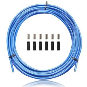 범용 브레이크 케이블 하우징, 5mm 3미터, 라이닝 자전거/자전거 자전거 기어 와이어, 엔드 캡 및 페룰이 있는 산악/도로 자전거용 DIY 교체 액세서리 키트, 블루