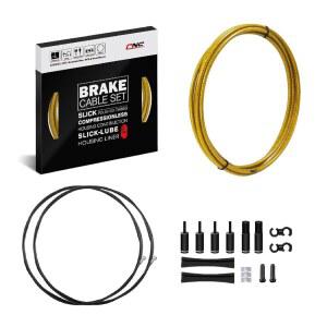 도로 자전거용 추이 바이크 브레이크 케이블 키트, 자전거 하우징 코팅 브레이드 및 테플론 내부 라인 로드 바이크, 골드