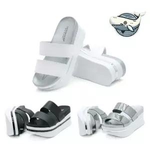 세련된 키높이 슬리퍼 두줄 밴드 미용사 통굽 여성슬리퍼 여름슬리퍼 발편한슬리퍼