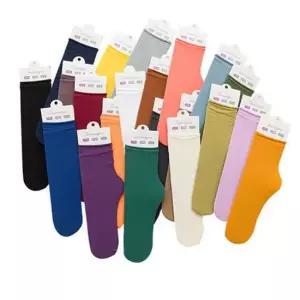 얇은 골지 롤링 발목스타킹 빈티지컬러 패션양말 발목스타킹 앵클스타킹