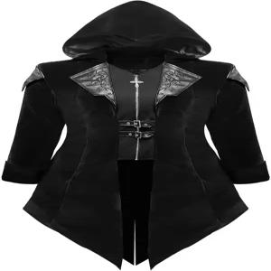 ZNZHKR 남성 고딕 스팀펑크 코트 중세 뱀파이어 재킷과 벨벳 트림 르네상스 해적 트렌치 코스프레