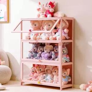 아크릴 장식장 핑크 인형 도어 보관함 미니 보관 전시 분홍 선반