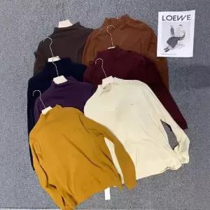 가을 여자 긴팔 폴라 셔츠 반 슬림핏 상의 솔리드 풀오버 데일룩 티 DAOL3