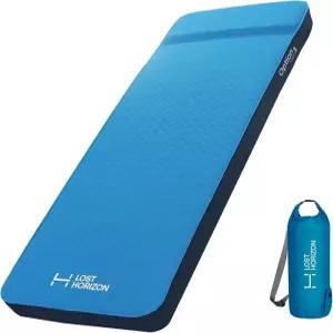 로스트호라이즌 에어 폼 캠핑 매트리스 자체 팽창 수면 패드 두께 3인치 펌프 자루 싱글