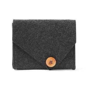 펠트 단추 이너백 파우치 가방 WFLOWAL