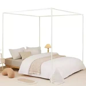 침대 지지대 가림막 공주침대 캐노피 거치대 사각형 기둥-120x200 프레임 커튼 모기장
